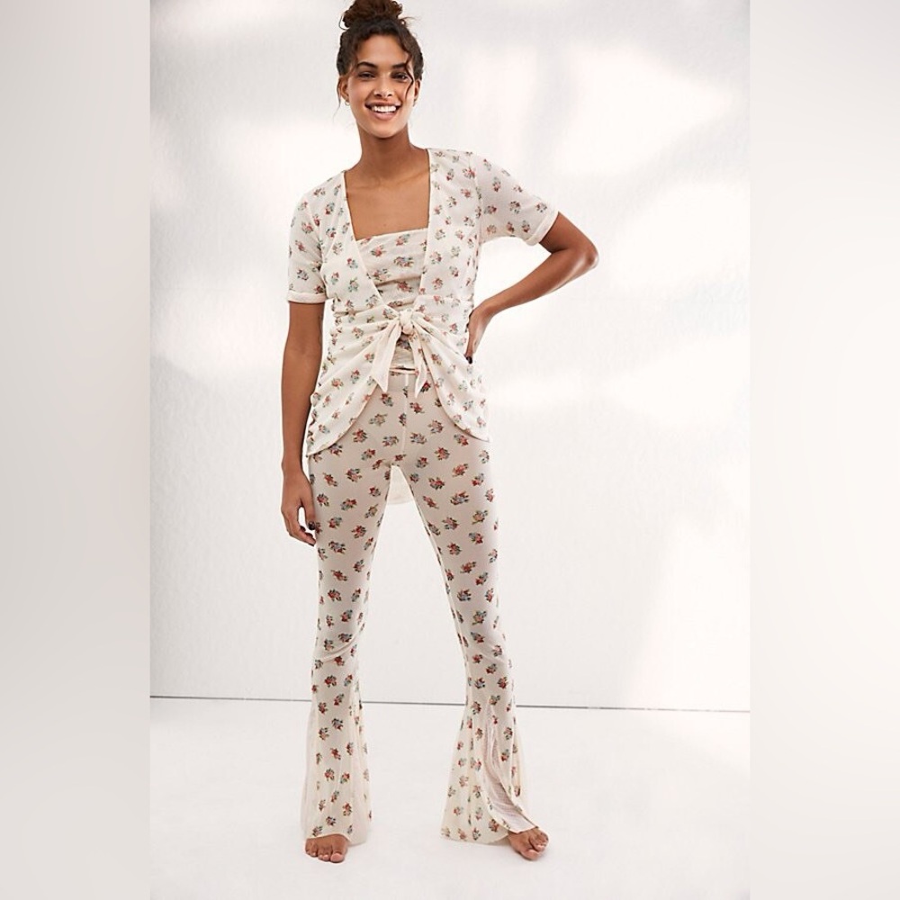FREE PEOPLE X HOT AS HELL Sz S HAH ALL TIED UP SET FLARE PANT & TOP